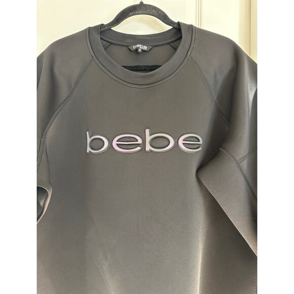 Bebe Sport Scuba Long Sleeve Reflective Stripe Crew Pullover Sweatshirt Black 3X - Picture 10 of 14